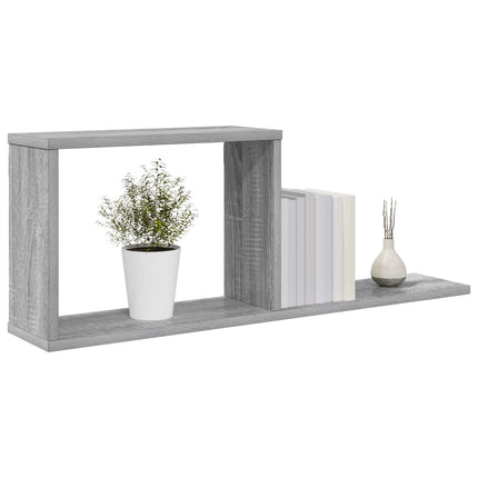 Flytande hyllor 2 pcs Grå Sonoma 80 x 15 x 30 cm