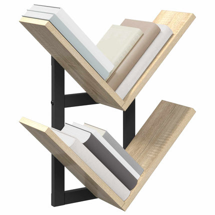 Väggflytande Hylla 2 pcs Sonoma-ek 43 x 15 x 47 cm