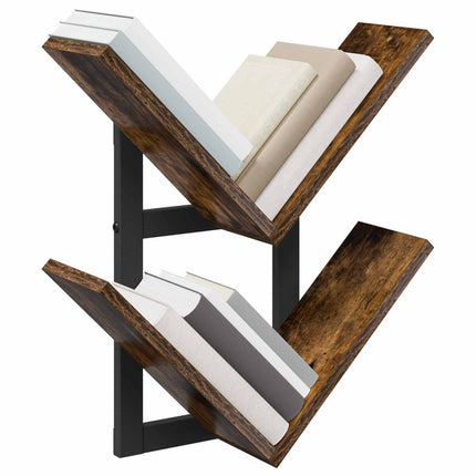 Väggflytande Hylla 2 pcs Rökt ek 43 x 15 x 47 cm