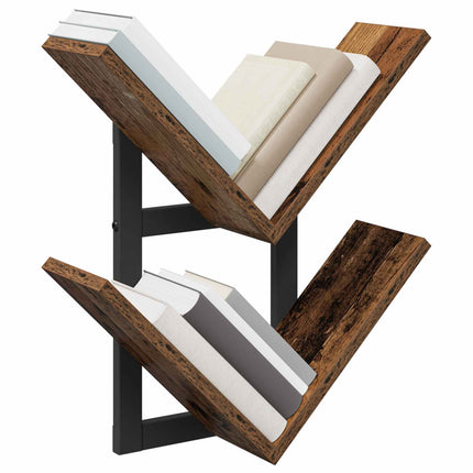 Väggflytande Hylla 2 pcs Gammalt trä 43 x 15 x 47 cm