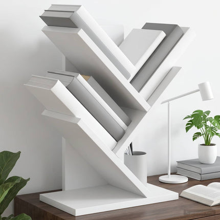 Trä Bokhylla 3-Tier 30 x 18 x 40 cm Konstruerat trä Vit