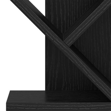 Trä Bokhylla 3-Tier 30 x 18 x 40 cm Konstruerat trä Svart ek