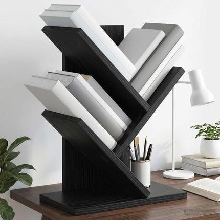 Trä Bokhylla 3-Tier 30 x 18 x 40 cm Konstruerat trä Svart ek