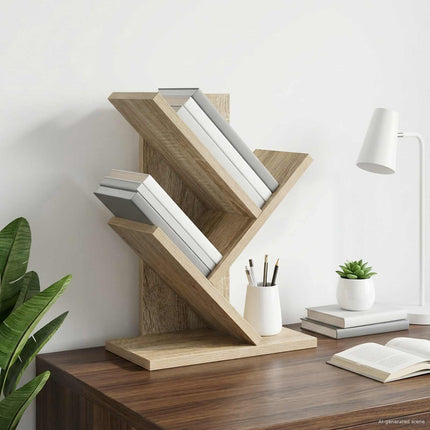 Trä Bokhylla 3-Tier 30 x 18 x 40 cm Konstruerat trä Sonoma-ek