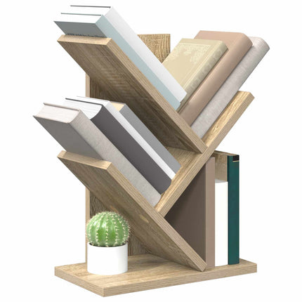 Trä Bokhylla 3-Tier 30 x 18 x 40 cm Konstruerat trä Sonoma-ek