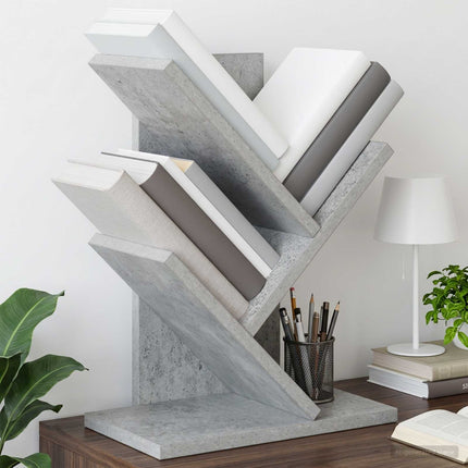Trä Bokhylla 3-Tier 30 x 18 x 40 cm Konstruerat trä Betonggrå