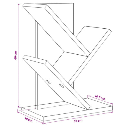 Trä Bokhylla 3-Tier 30 x 18 x 40 cm Konstruerat trä Betonggrå