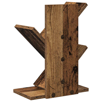Trä Bokhylla 3-Tier 30 x 18 x 40 cm Konstruerat trä Gammalt trä