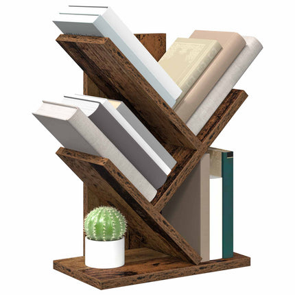 Trä Bokhylla 3-Tier 30 x 18 x 40 cm Konstruerat trä Gammalt trä