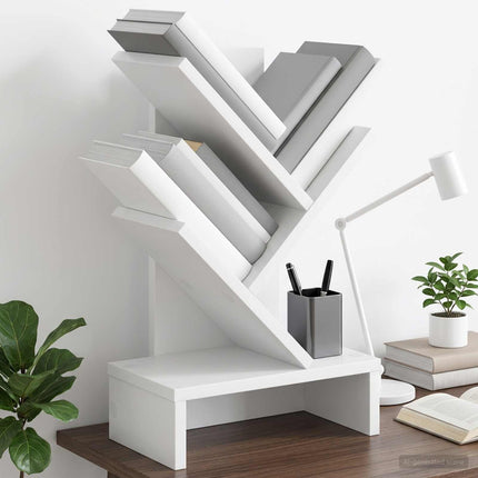 Trä Bokhylla 3-Tier 30 x 18 x 48 cm Konstruerat trä Vit