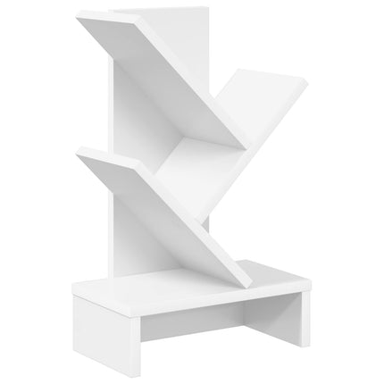 Trä Bokhylla 3-Tier 30 x 18 x 48 cm Konstruerat trä Vit
