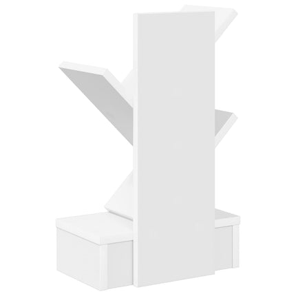 Trä Bokhylla 3-Tier 30 x 18 x 48 cm Konstruerat trä Vit
