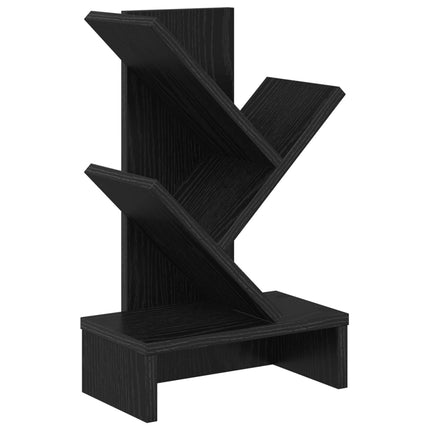 Trä Bokhylla 3-Tier 30 x 18 x 48 cm Konstruerat trä Svart ek