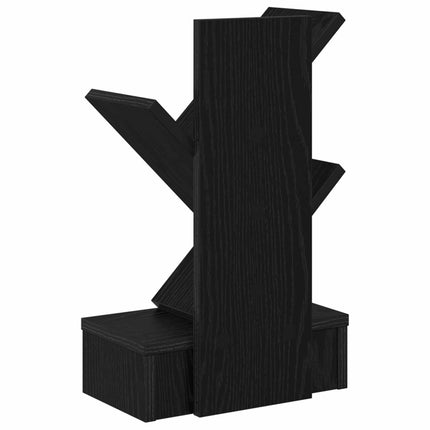 Trä Bokhylla 3-Tier 30 x 18 x 48 cm Konstruerat trä Svart ek