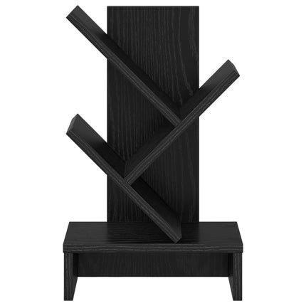 Trä Bokhylla 3-Tier 30 x 18 x 48 cm Konstruerat trä Svart ek