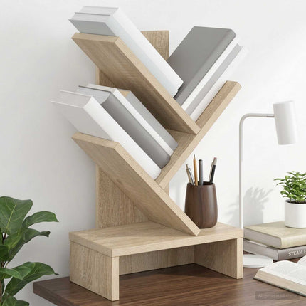 Trä Bokhylla 3-Tier 30 x 18 x 48 cm Konstruerat trä Sonoma-ek