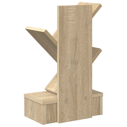 Trä Bokhylla 3-Tier 30 x 18 x 48 cm Konstruerat trä Sonoma-ek