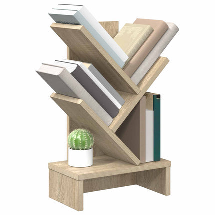 Trä Bokhylla 3-Tier 30 x 18 x 48 cm Konstruerat trä Sonoma-ek