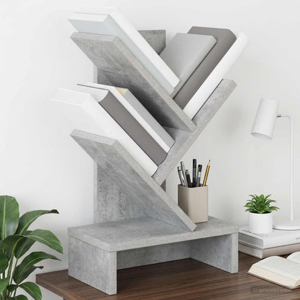 Trä Bokhylla 3-Tier 30 x 18 x 48 cm Konstruerat trä Betonggrå