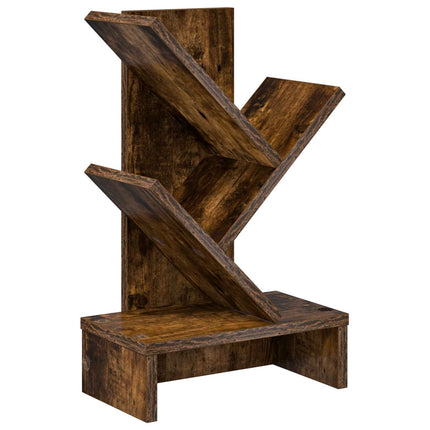 Trä Bokhylla 3-Tier 30 x 18 x 48 cm Konstruerat trä Rökt ek