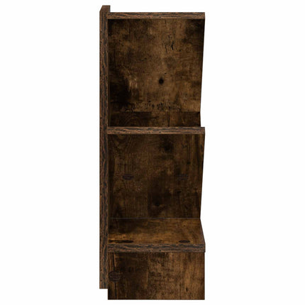 Trä Bokhylla 3-Tier 30 x 18 x 48 cm Konstruerat trä Rökt ek