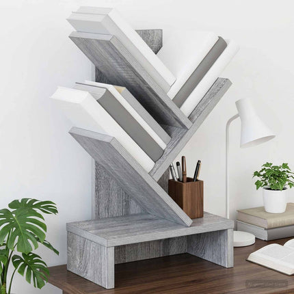 Trä Bokhylla 3-Tier 30 x 18 x 48 cm Konstruerat trä Grå Sonoma