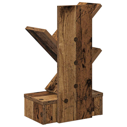 Trä Bokhylla 3-Tier 30 x 18 x 48 cm Konstruerat trä Gammalt trä