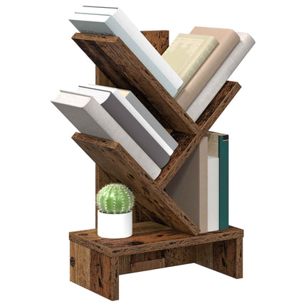Trä Bokhylla 3-Tier 30 x 18 x 48 cm Konstruerat trä Gammalt trä