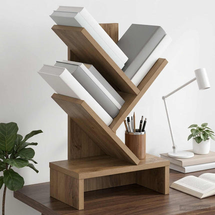 Trä Bokhylla 3-Tier 30 x 18 x 48 cm Konstruerat trä Artisan-ek