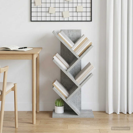 Trä Bokhylla 4-Tier 30 x 18 x 60 cm Konstruerat trä Betonggrå