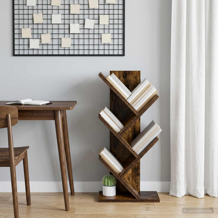 Trä Bokhylla 4-Plan 30 x 18 x 60 cm Konstruerat trä Rökt ek