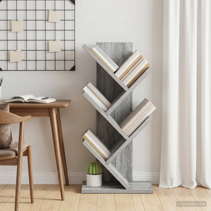 Trä Bokhylla 4-Tier 30 x 18 x 60 cm Konstruerat trä Grå Sonoma