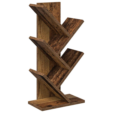 Trä Bokhylla 4-Tier 30 x 18 x 60 cm Konstruerat trä Gammalt trä
