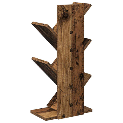Trä Bokhylla 4-Tier 30 x 18 x 60 cm Konstruerat trä Gammalt trä