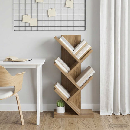 Trä Bokhylla 4-Tier 30 x 18 x 60 cm Konstruerat trä Artisan-ek