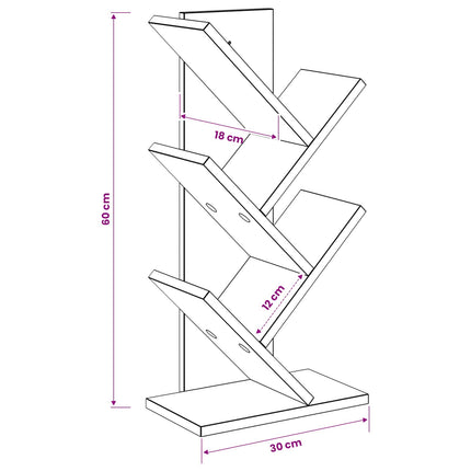 Trä Bokhylla 4-Tier 30 x 18 x 60 cm Konstruerat trä Artisan-ek