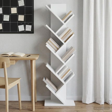 Trä Bokhylla 6-Plan 30 x 18 x 100 cm Konstruerat trä Vit