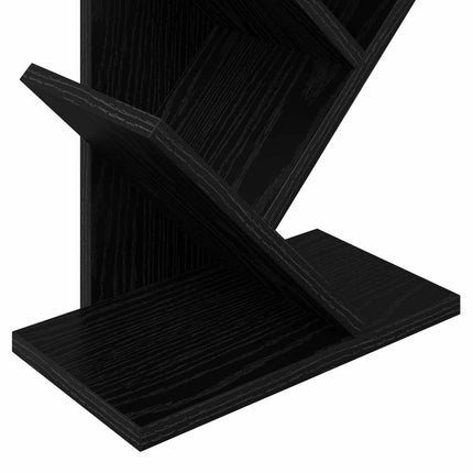 Trä Bokhylla 6-Plan 30 x 18 x 100 cm Konstruerat trä Svart ek