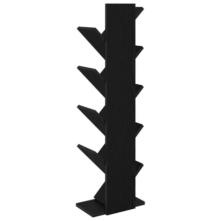 Trä Bokhylla 6-Plan 30 x 18 x 100 cm Konstruerat trä Svart ek