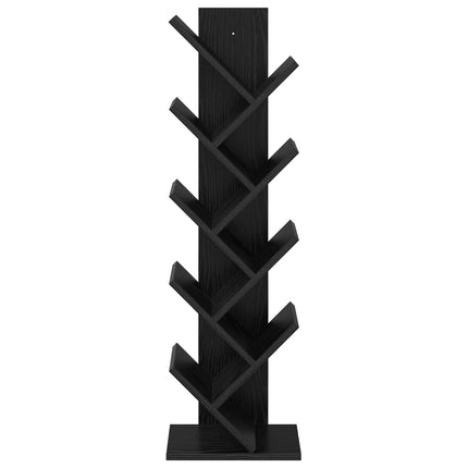 Trä Bokhylla 6-Plan 30 x 18 x 100 cm Konstruerat trä Svart ek