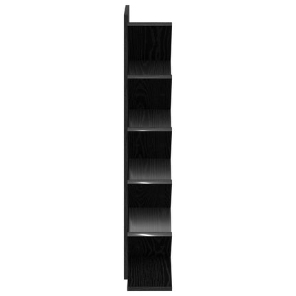 Trä Bokhylla 6-Plan 30 x 18 x 100 cm Konstruerat trä Svart ek