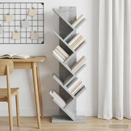 Trä Bokhylla 6-Tier 30 x 18 x 100 cm Konstruerat trä Betonggrå