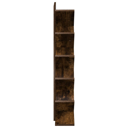 Trä Bokhylla 6-Plan 30 x 18 x 100 cm Konstruerat trä Rökt ek