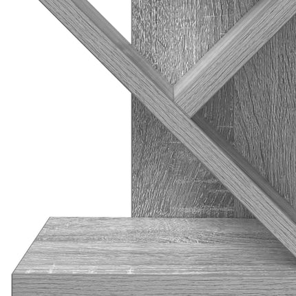 Trä Bokhylla 6-Plan 30 x 18 x 100 cm Konstruerat trä Grå Sonoma