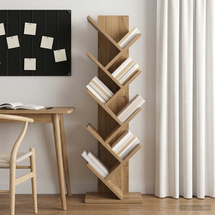 Trä Bokhylla 6-Plan 30 x 18 x 100 cm Konstruerat trä Artisan-ek