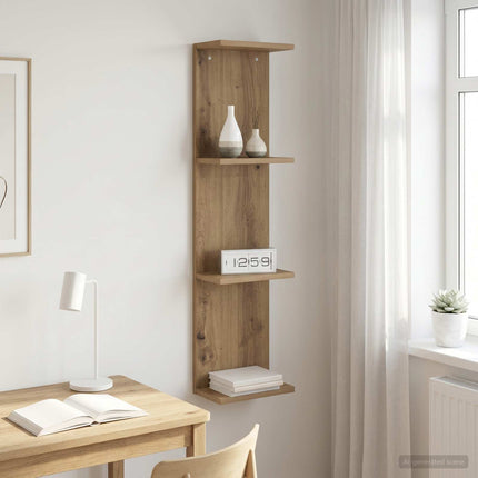 Vägg hylla Artisan-ek 25 x 15 x 100 cm Konstruerat trä