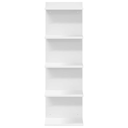 Vägg hylla 2 pcs Vit 30 x 15 x 100 cm Konstruerat trä