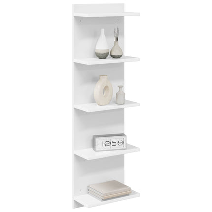 Vägg hylla 2 pcs Vit 30 x 15 x 100 cm Konstruerat trä