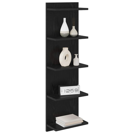 Vägg hylla Svart ek 30 x 15 x 100 cm Konstruerat trä