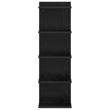 Vägg hylla 2 pcs Svart ek 30 x 15 x 100 cm Konstruerat trä